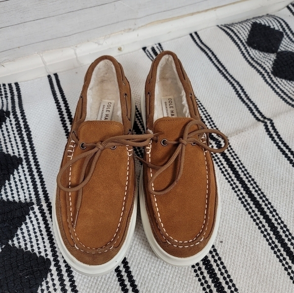 Cole Haan Grandpro Rally Slipon Moccasin Loafer in Tan, sz 7 - Picture 3 of 15